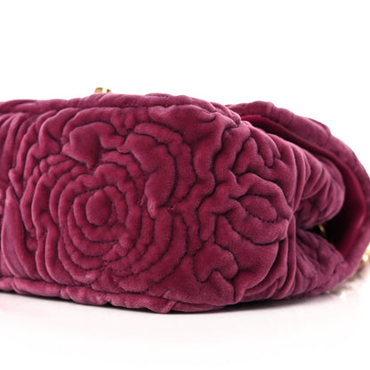 Chanel Velvet Camellia Embossed Mini Square Flap Pink 10 of 11