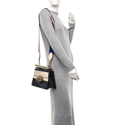 Gucci Calfskin Sylvie Web Small Queen Margaret Top Handle Bag Black White 2 of 9