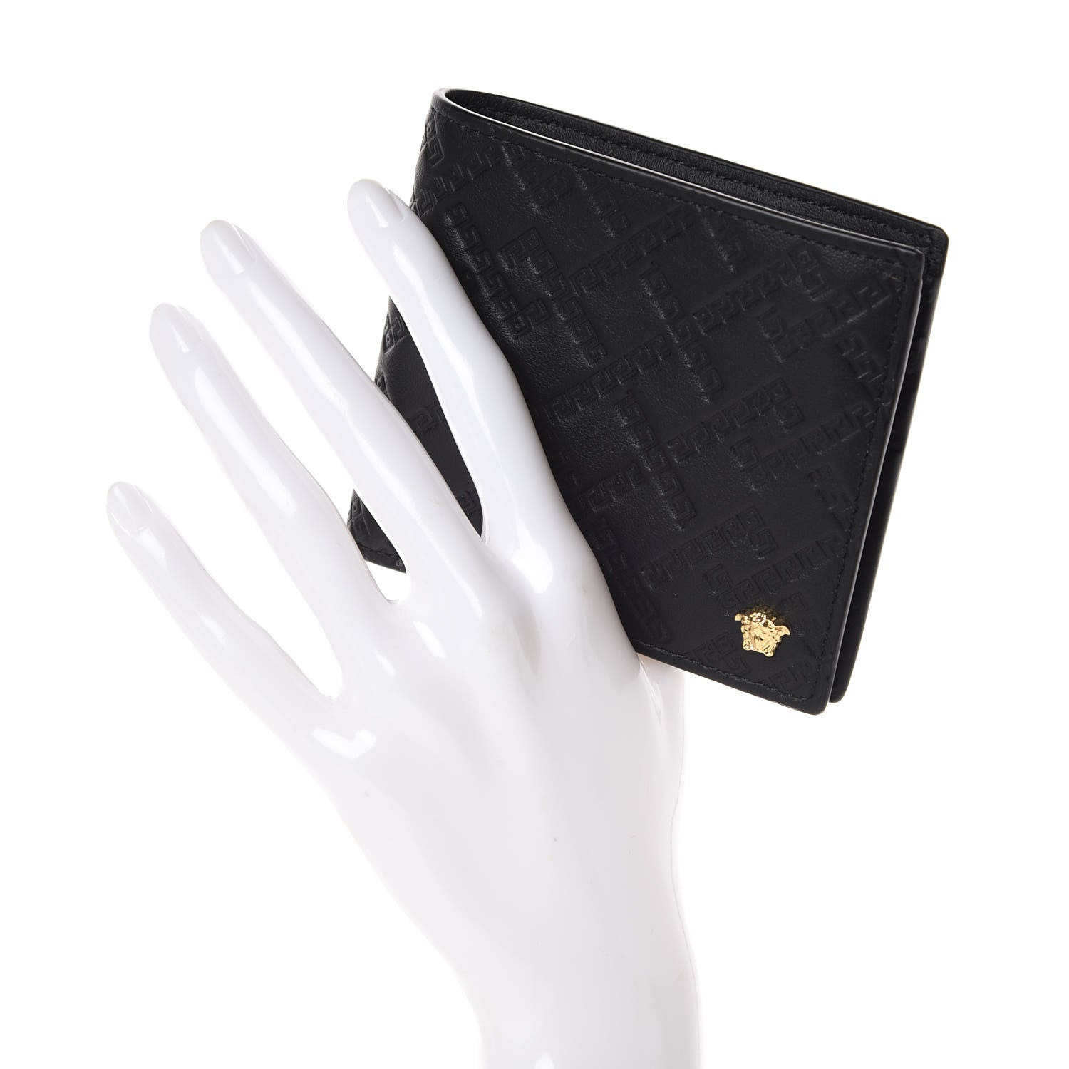 Versace Nappa Logo Bi-Fold Wallet Black 2 of 7