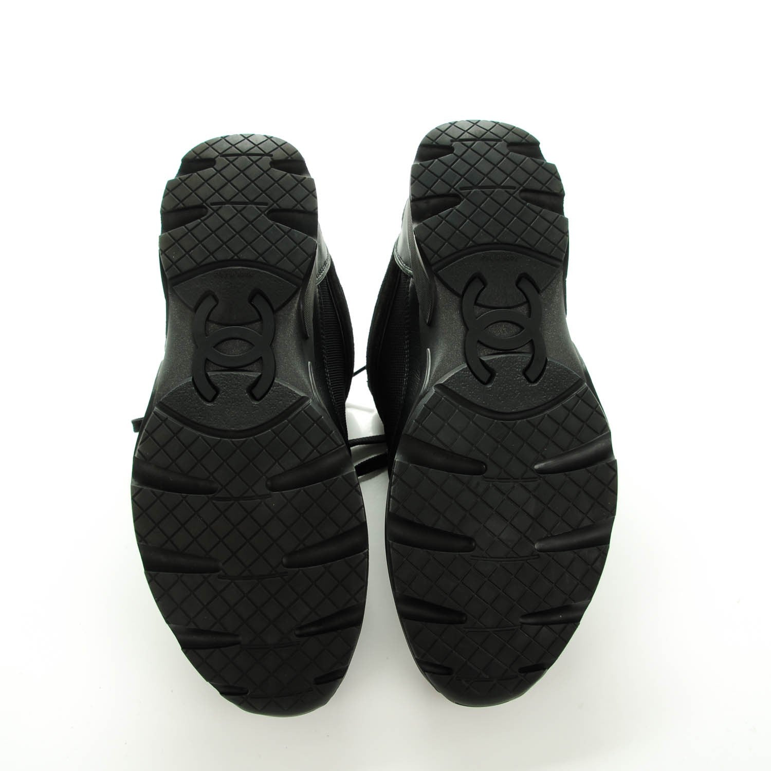Chanel Suede Calfskin CC Sneakers 40 Black 5 of 7