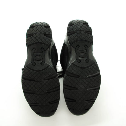 Chanel Suede Calfskin CC Sneakers 40 Black 5 of 7