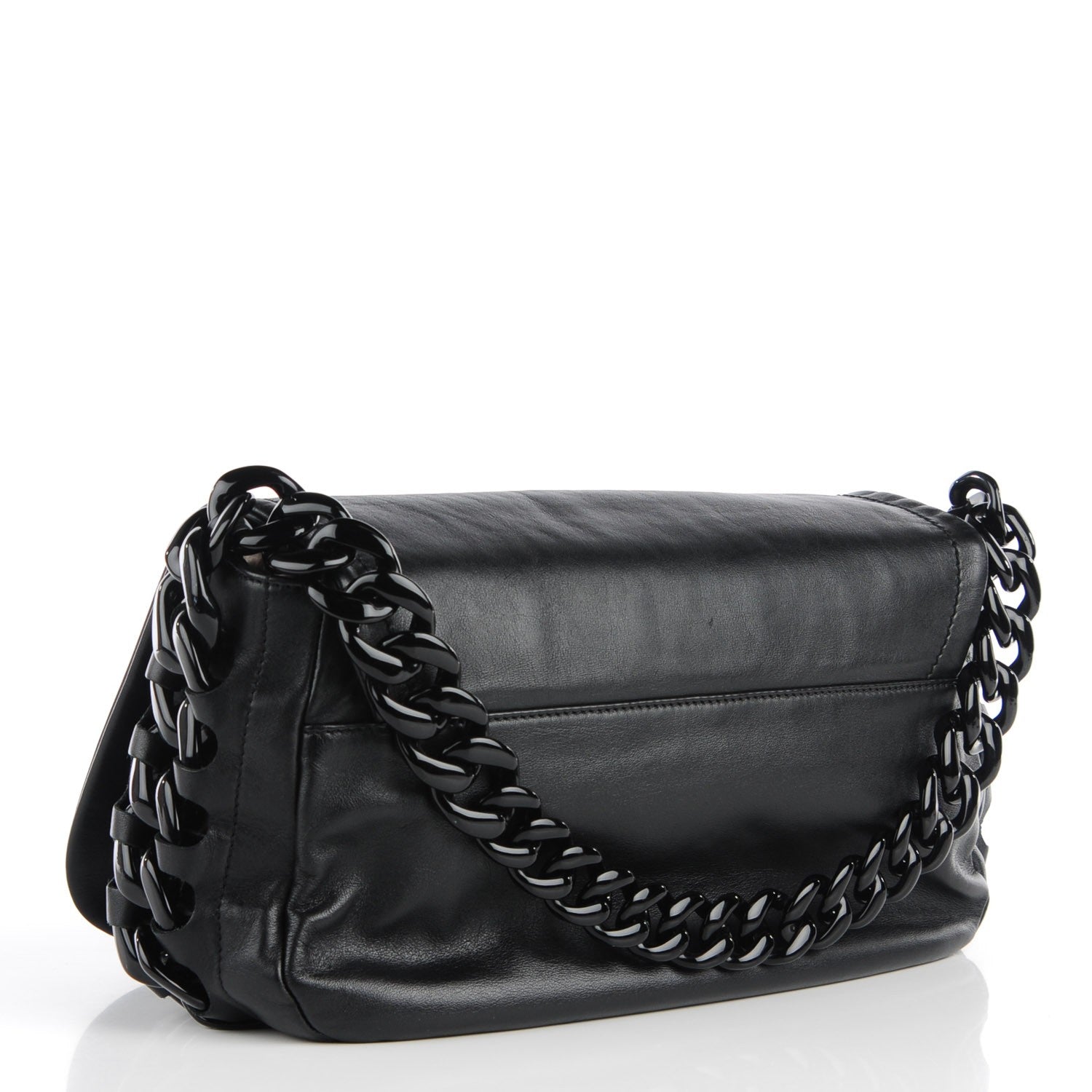 Chanel Calfskin Modern Chain Rhodoid Flap Black 3 of 7
