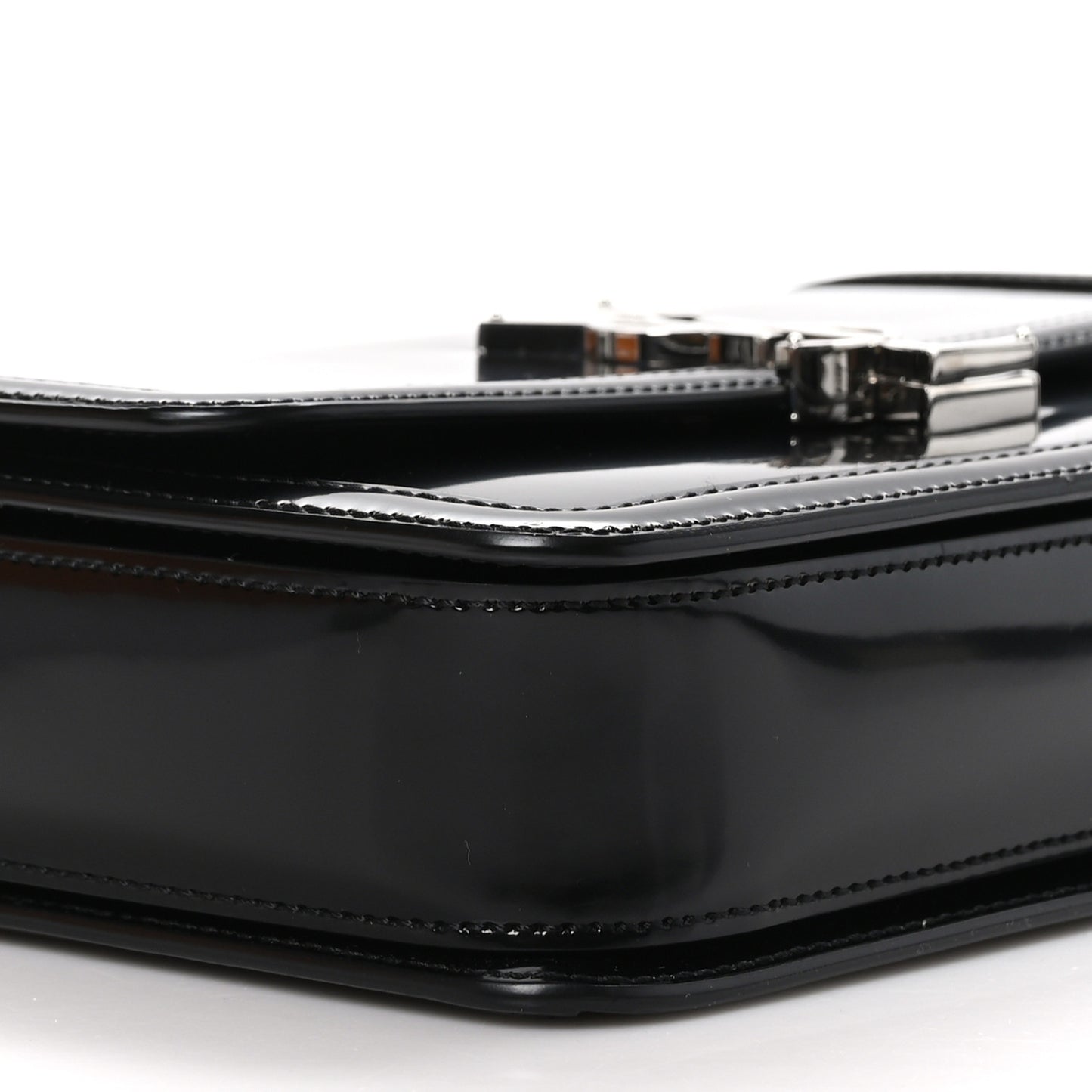Glazed Calfskin Monogram Medium Solferino Satchel Black