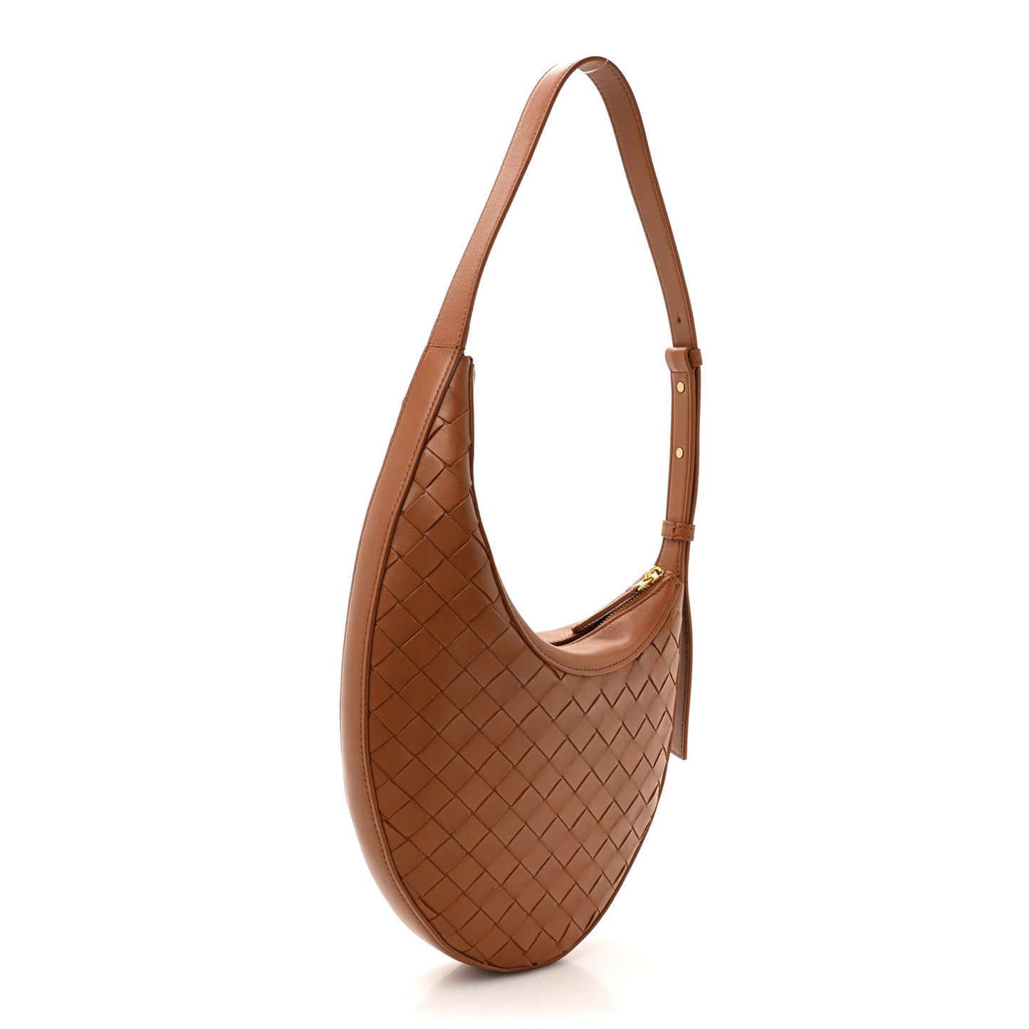 Nappa Intrecciato Small Drop Shoulder Bag Wood