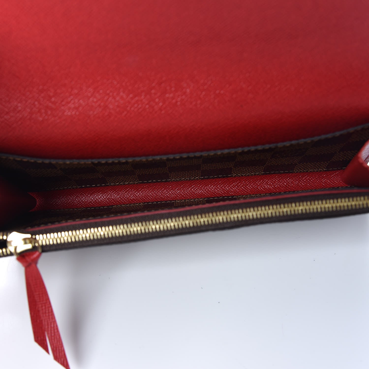 Louis Vuitton Damier Ebene Emilie Wallet Red 5 of 8