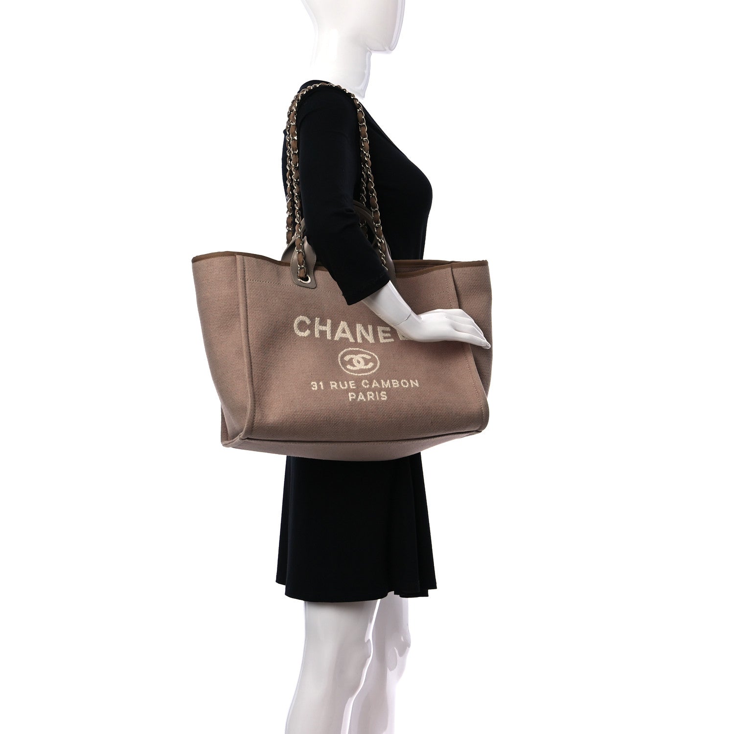 Chanel Canvas Medium Deauville Tote Ecru 2 of 13