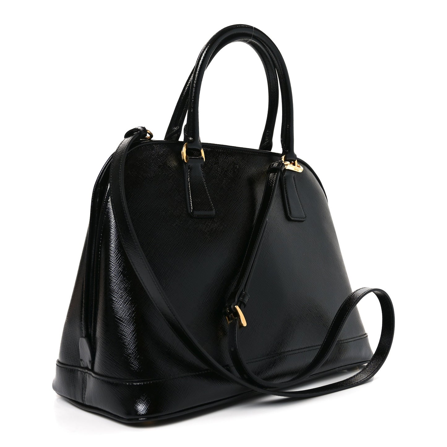 Saffiano Vernice Medium Open Promenade Tote Black