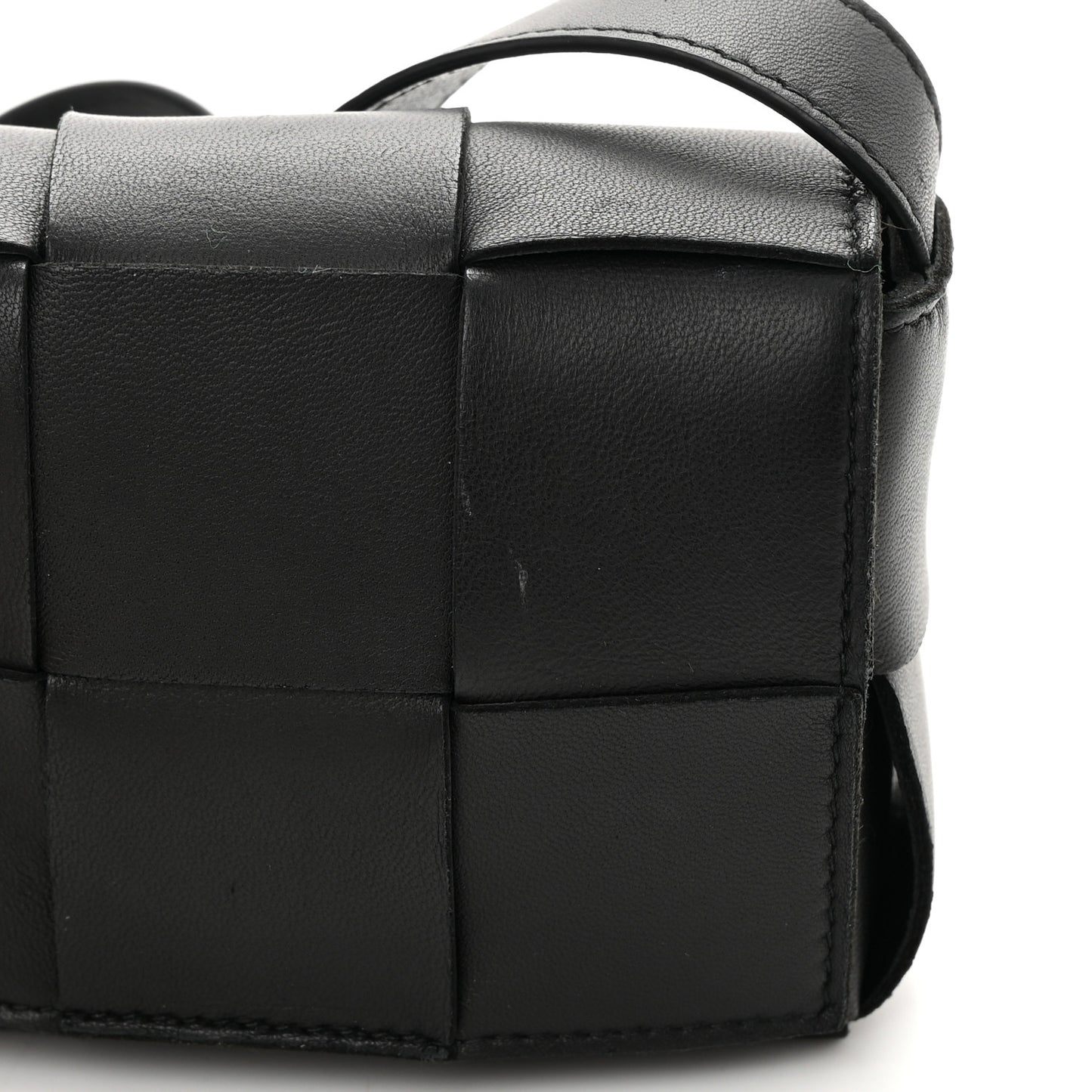 Lambskin Maxi Intrecciato Extra Mini Cassette Crossbody Bag Black