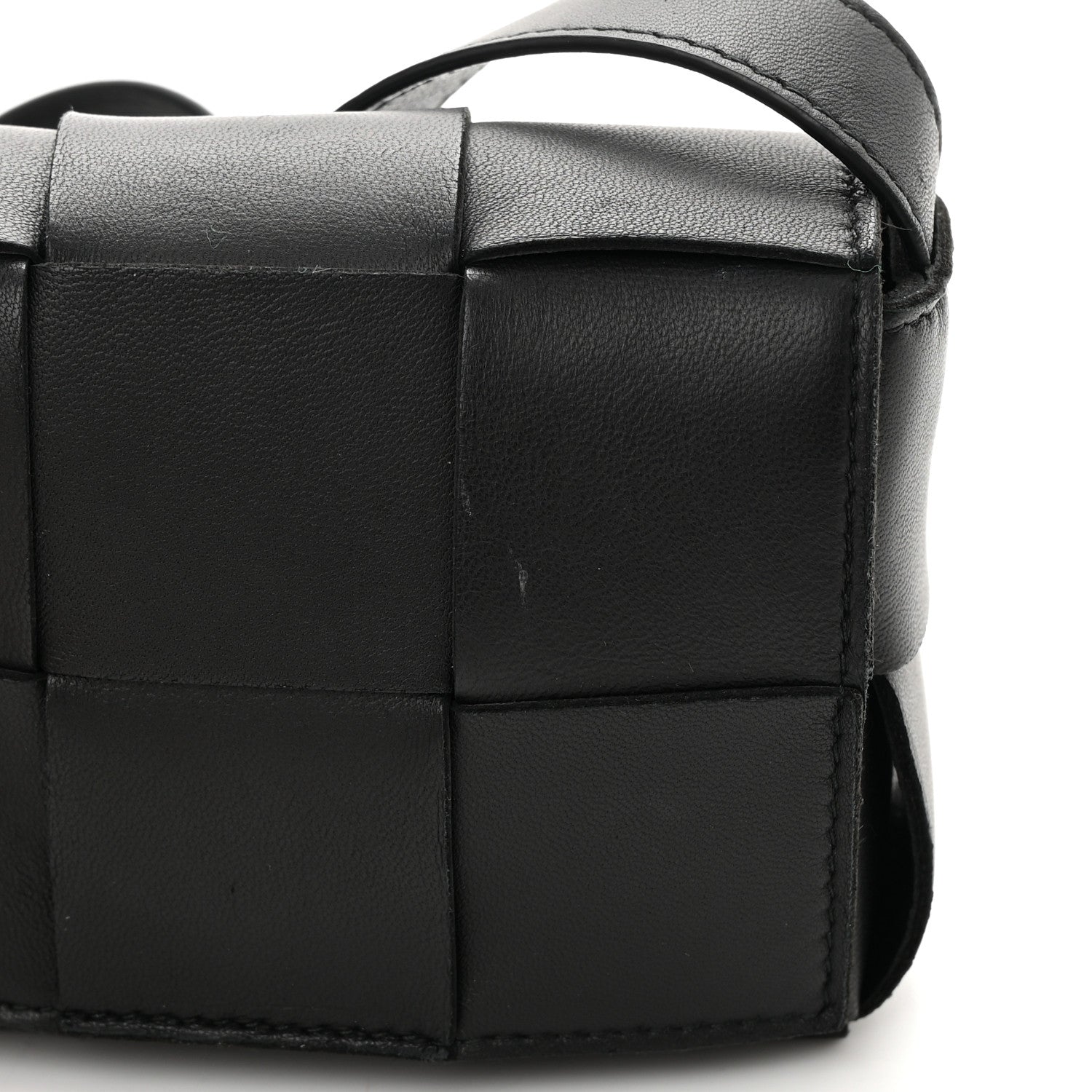 Bottega Veneta Lambskin Maxi Intrecciato Extra Mini Cassette Crossbody Bag Black 10 of 12