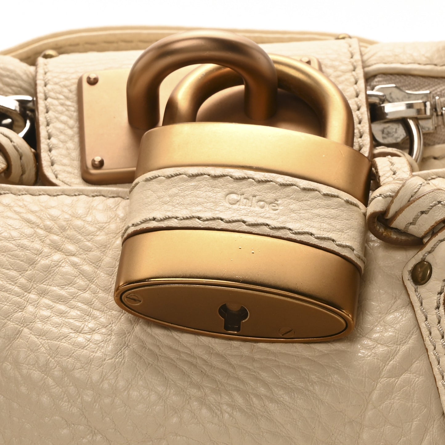 Calfskin Medium Paddington Satchel Ivory