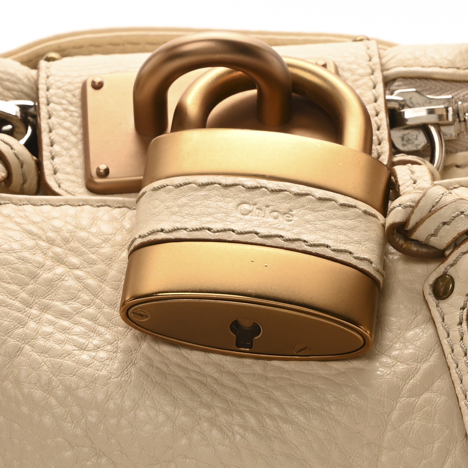 Chloe Calfskin Medium Paddington Satchel Ivory 7 of 9