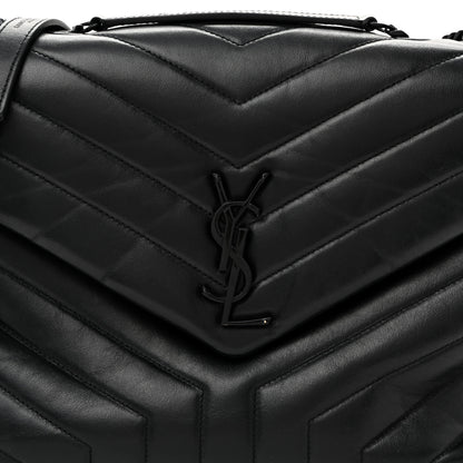 Saint Laurent Calfskin Y Quilted Monogram Monochrome Medium Loulou Chain Satchel Black 9 of 12