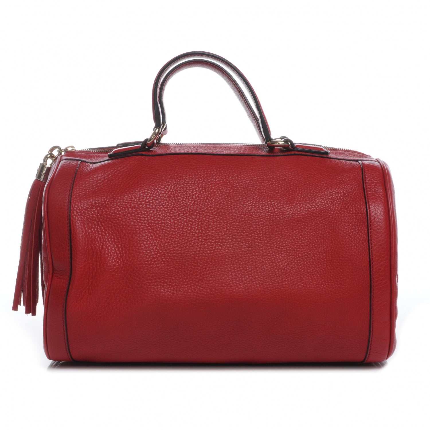 Gucci Pebbled Calfskin Medium Soho Boston Red 1 of 7