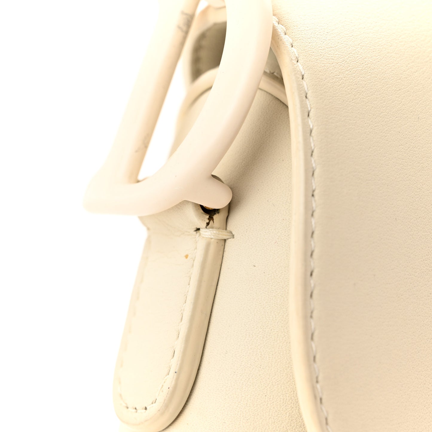 Ultra Matte Calfskin Saddle Bag Off White