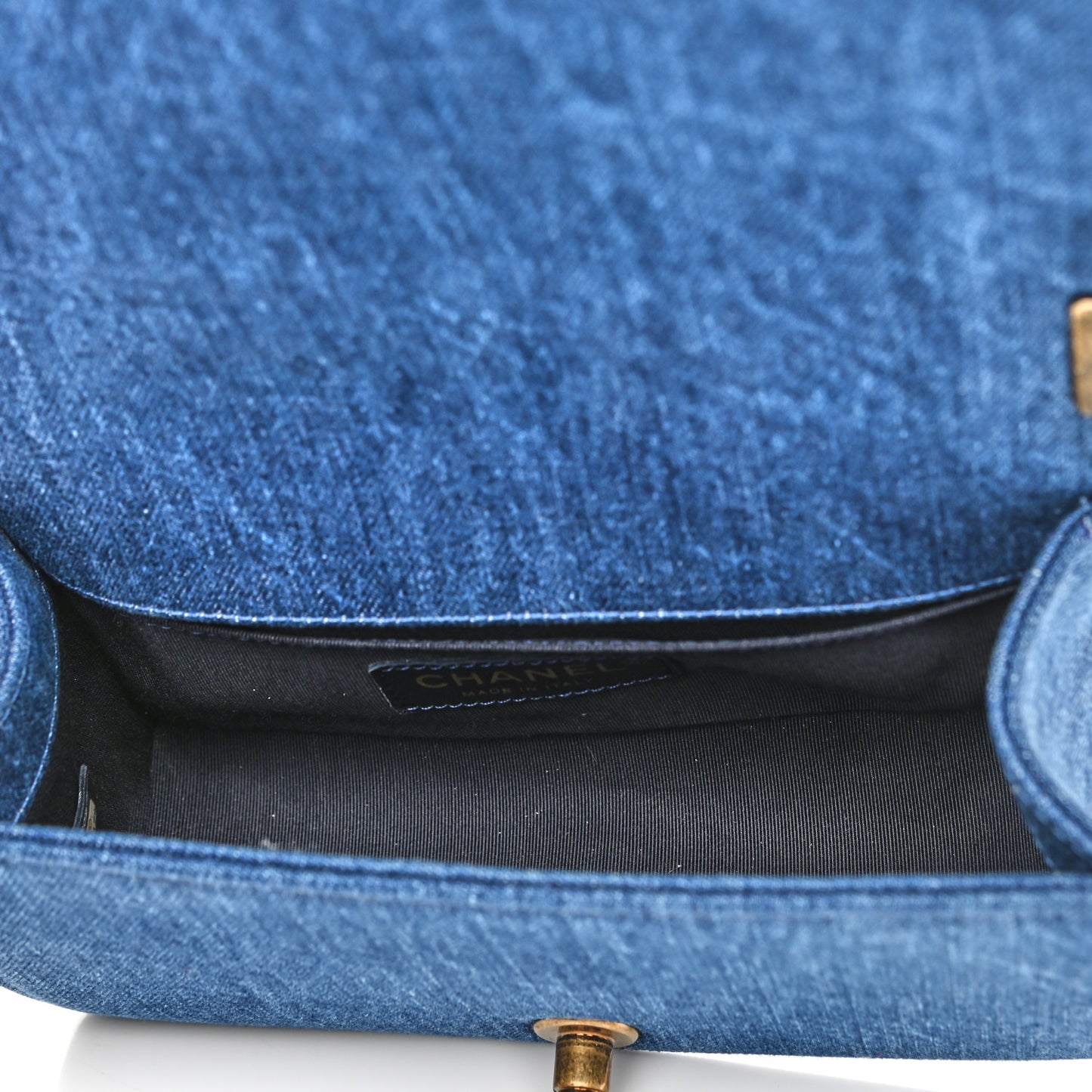 Denim Patchwork Small Boy Flap Blue