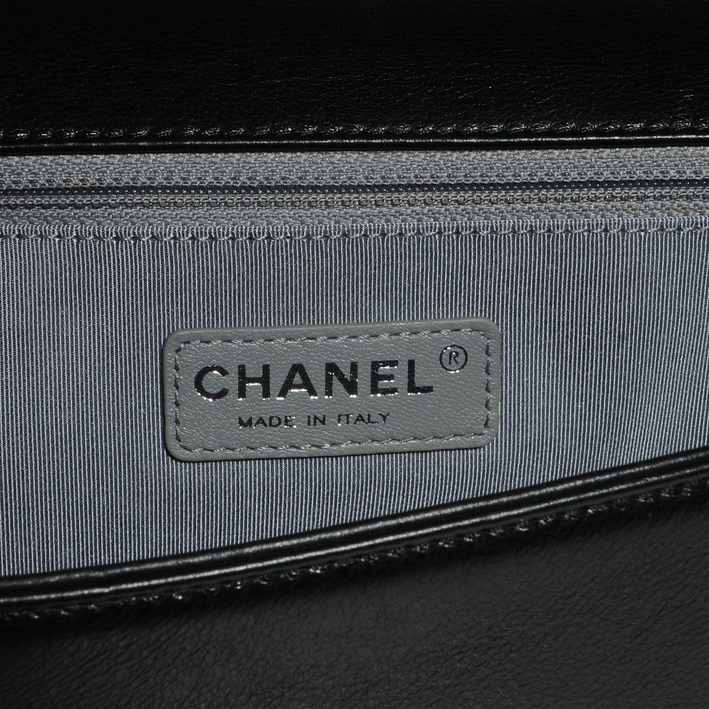 Lambskin Quilted Large Boy Flap Black