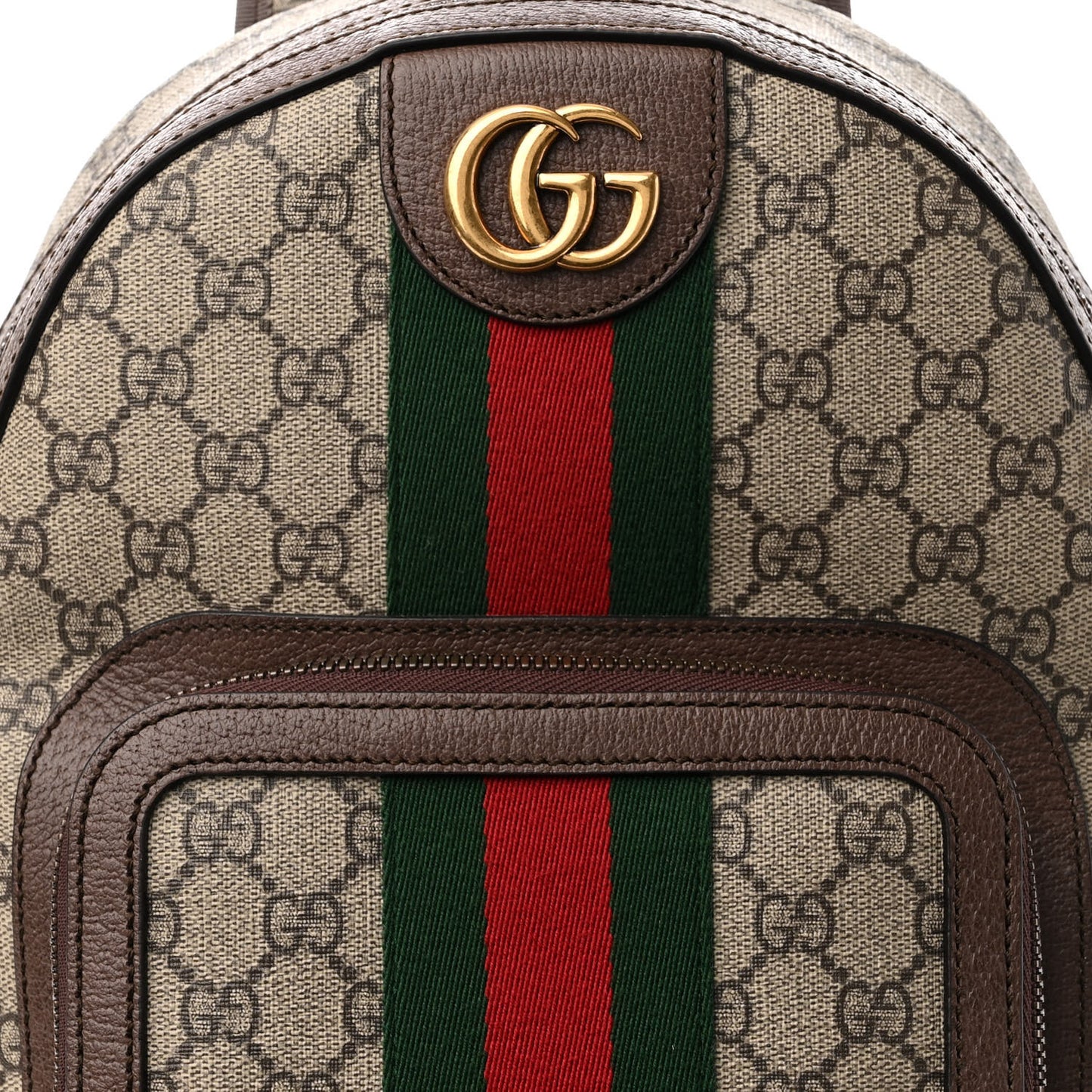 GG Supreme Monogram Calfskin Web Small Ophidia Day Backpack Beige Ebony New Acero