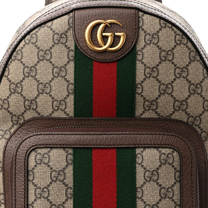 Gucci GG Supreme Monogram Calfskin Web Small Ophidia Day Backpack Beige Ebony New Acero 8 of 10