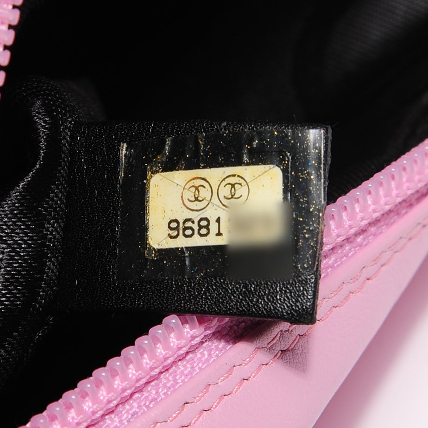 Calfskin Quilted Cambon Pochette Pink Black