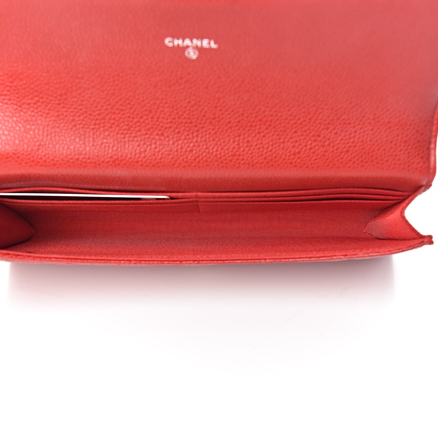 Caviar Quilted Travel Wallet Red