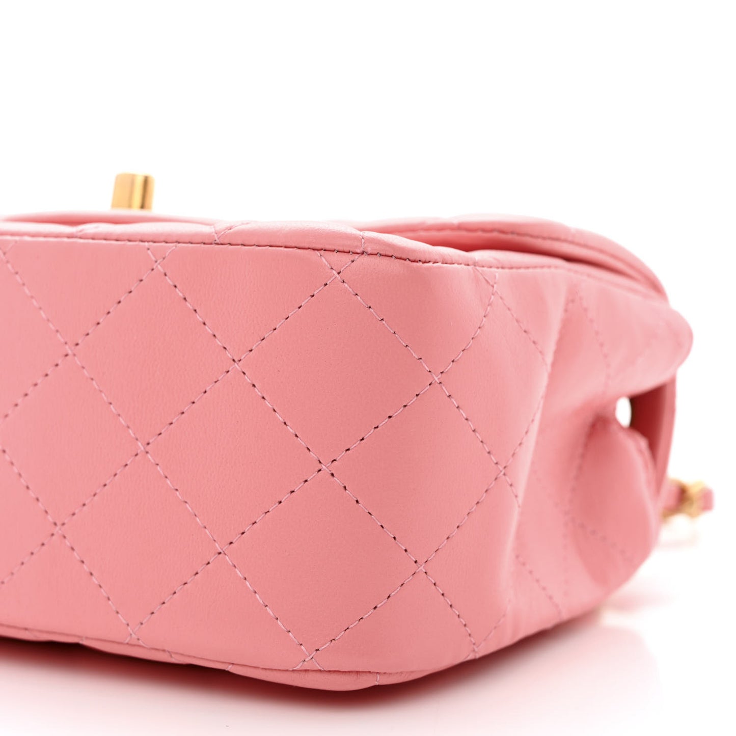 Lambskin Quilted Mini Square Flap Pink