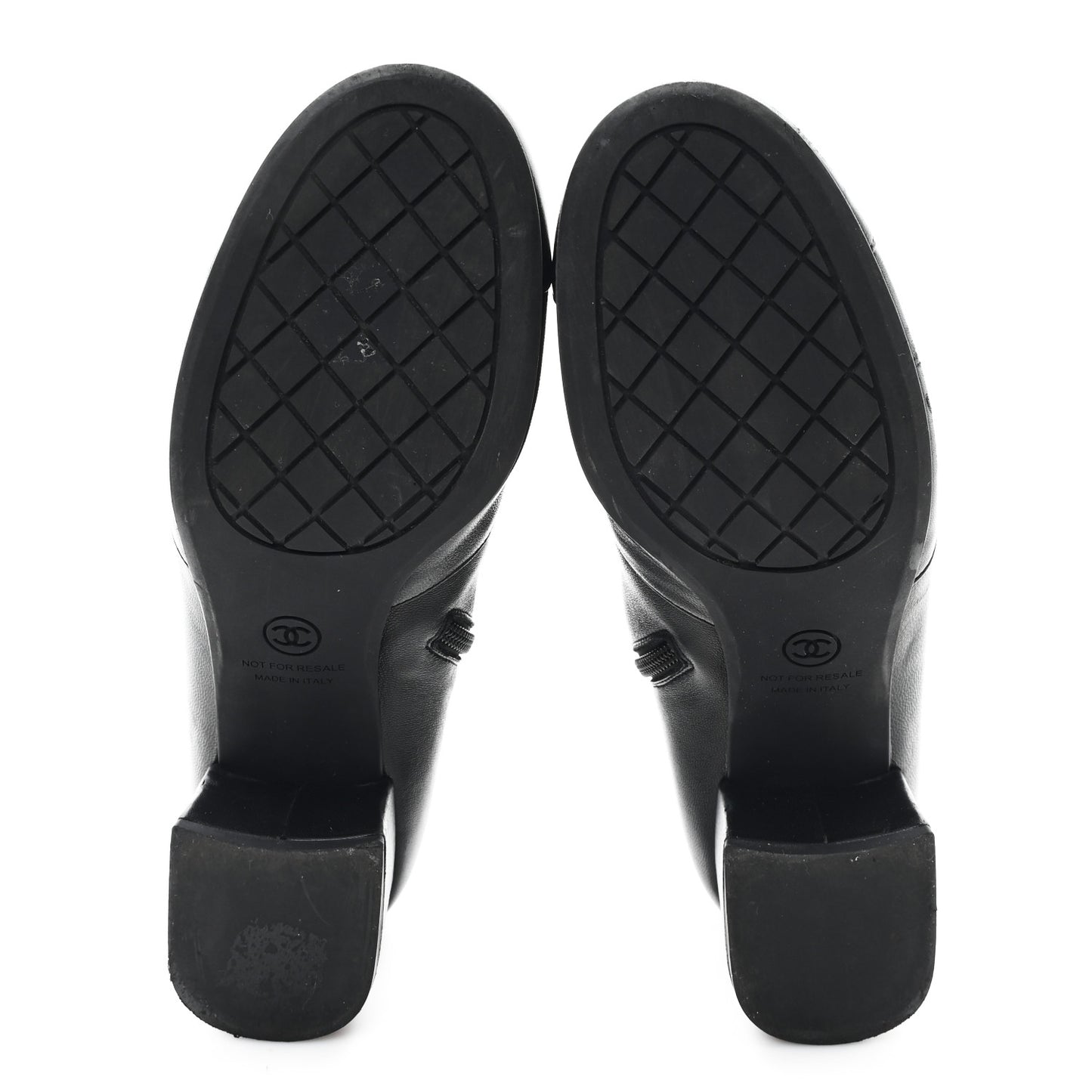 Stretch Lambskin Cap Toe CC Short Boots 39 Black