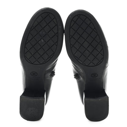 Chanel Stretch Lambskin Cap Toe CC Short Boots 39 Black 6 of 9
