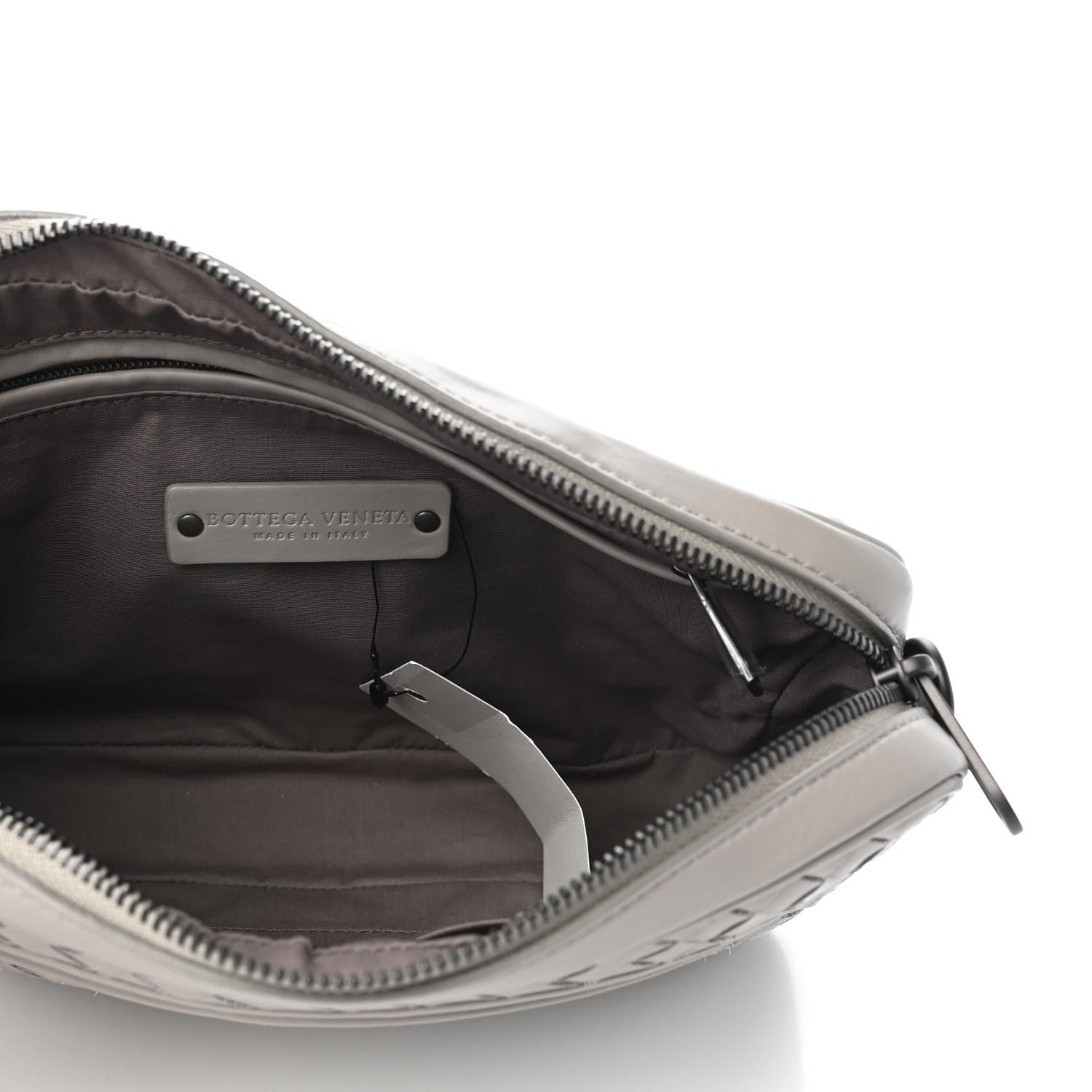 Bottega Veneta Nappa Intrecciato Nylon Leggero Crossbody Dark Cement 4 of 4