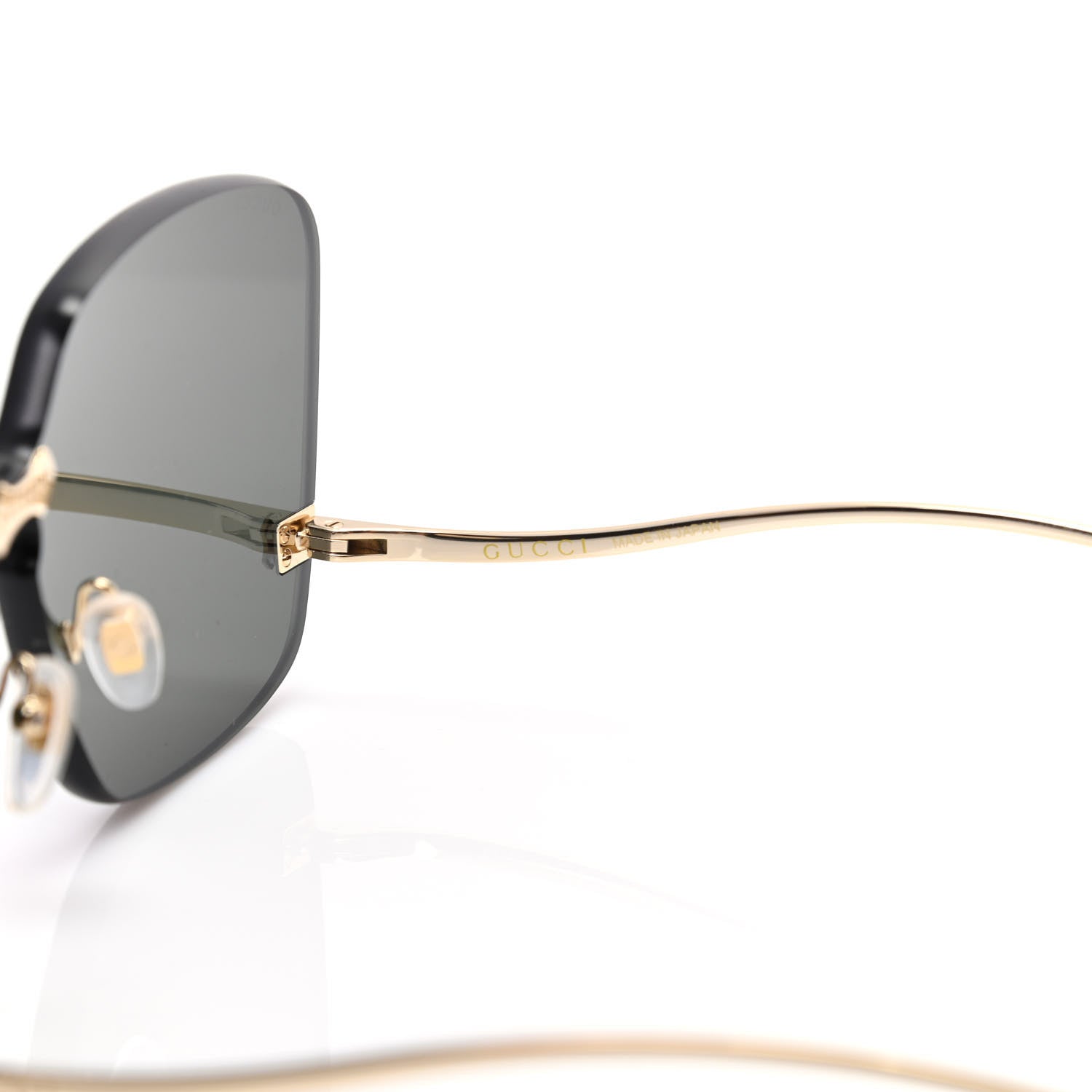 Gucci Metal Rimless Sunglasses GG0352S Gold 5 of 8