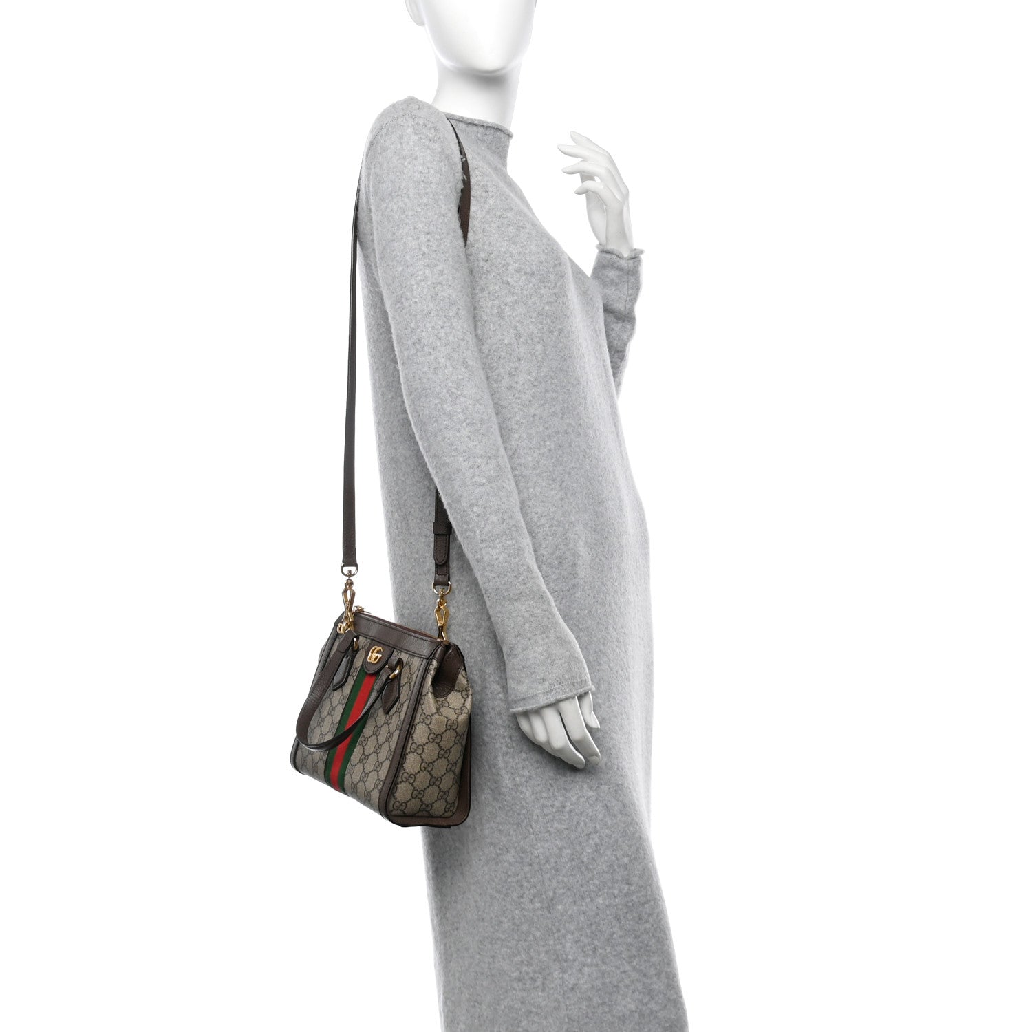 Gucci GG Supreme Monogram Small Ophidia Tote Bag Brown 2 of 16