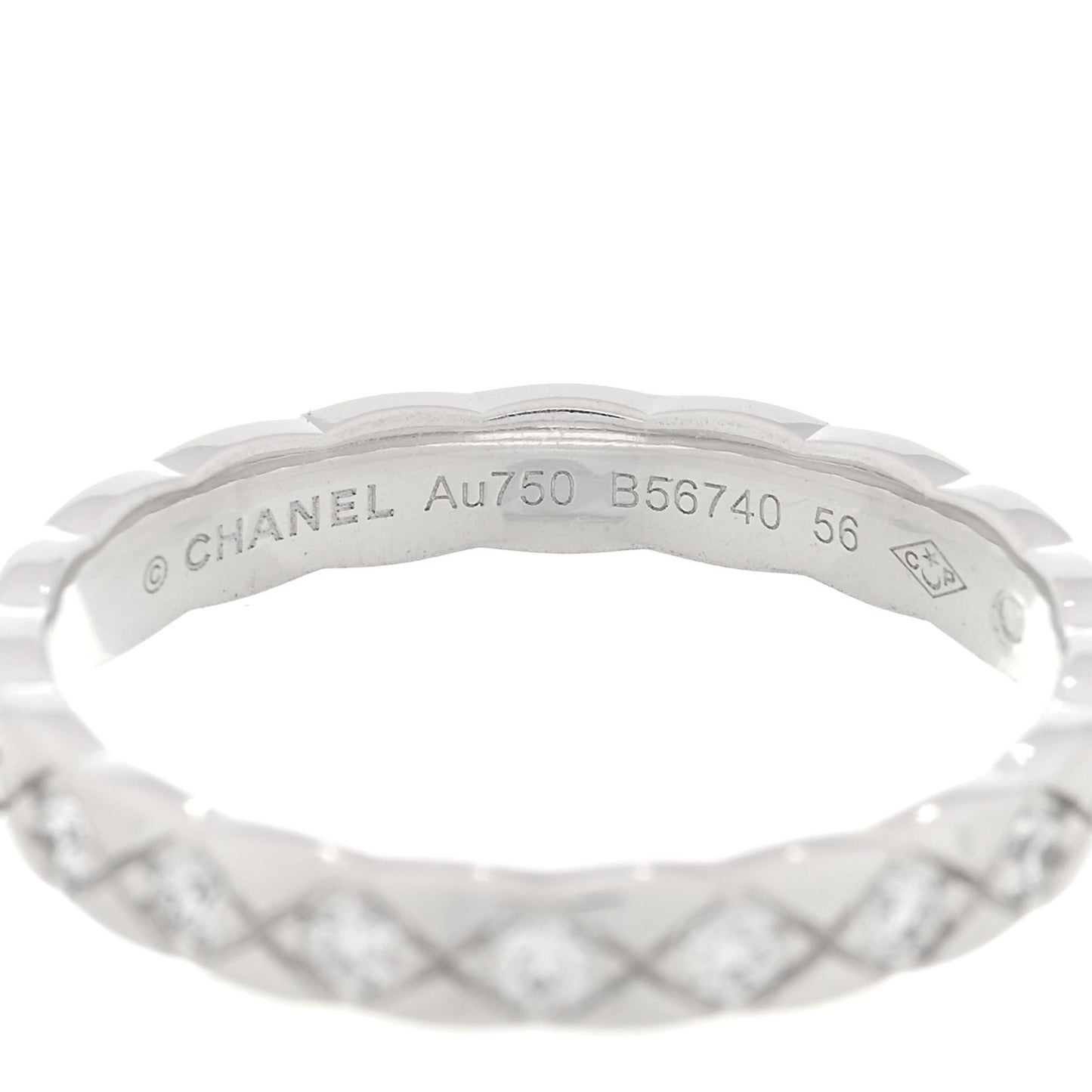 18K White Gold Diamond Mini Coco Crush Ring 56 7.5