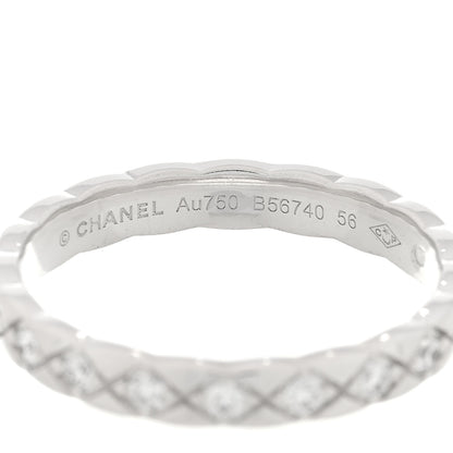 Chanel 18K White Gold Diamond Mini Coco Crush Ring 56 7.5 4 of 5