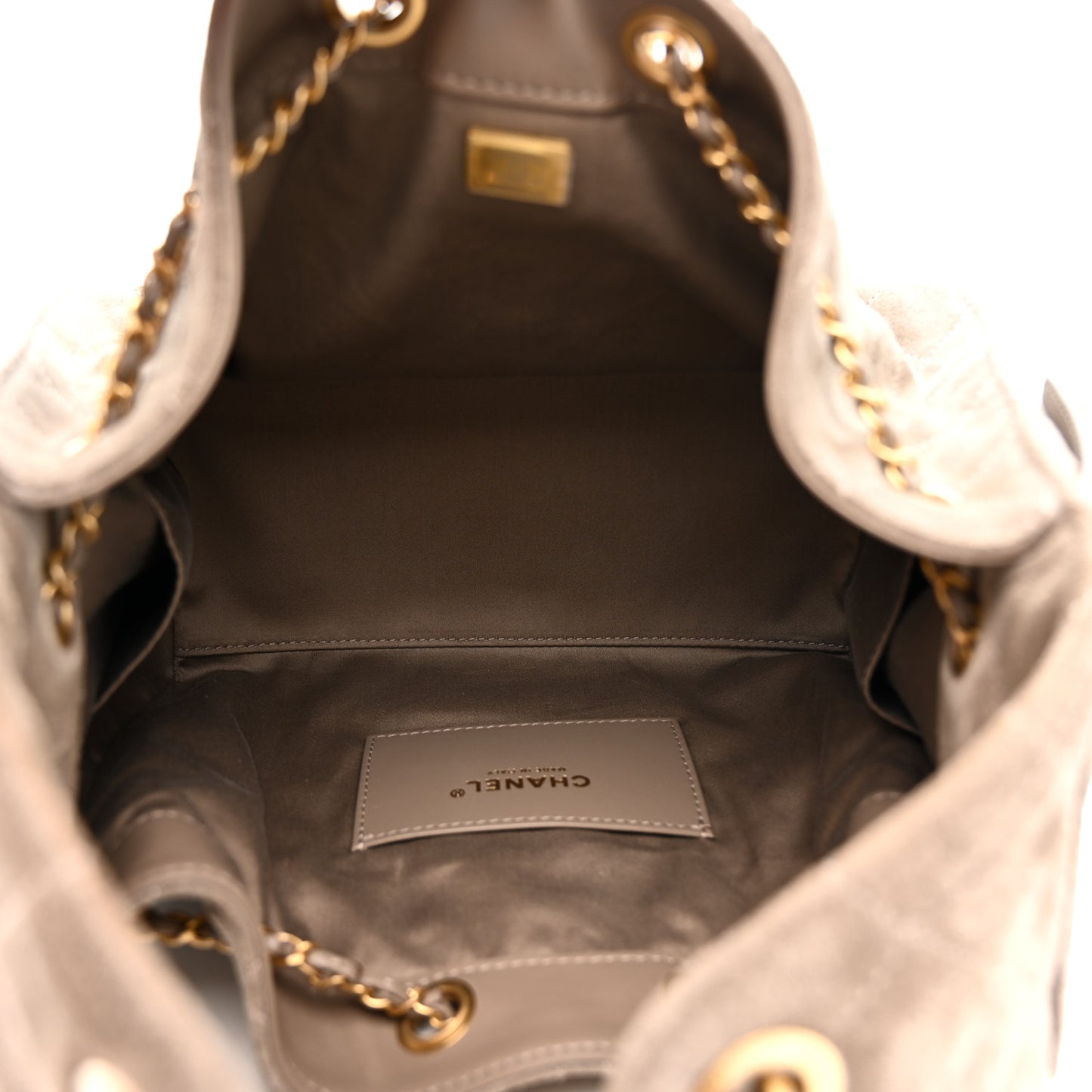 Suede Quilted Small Chanel 25 Handbag Dark Grey