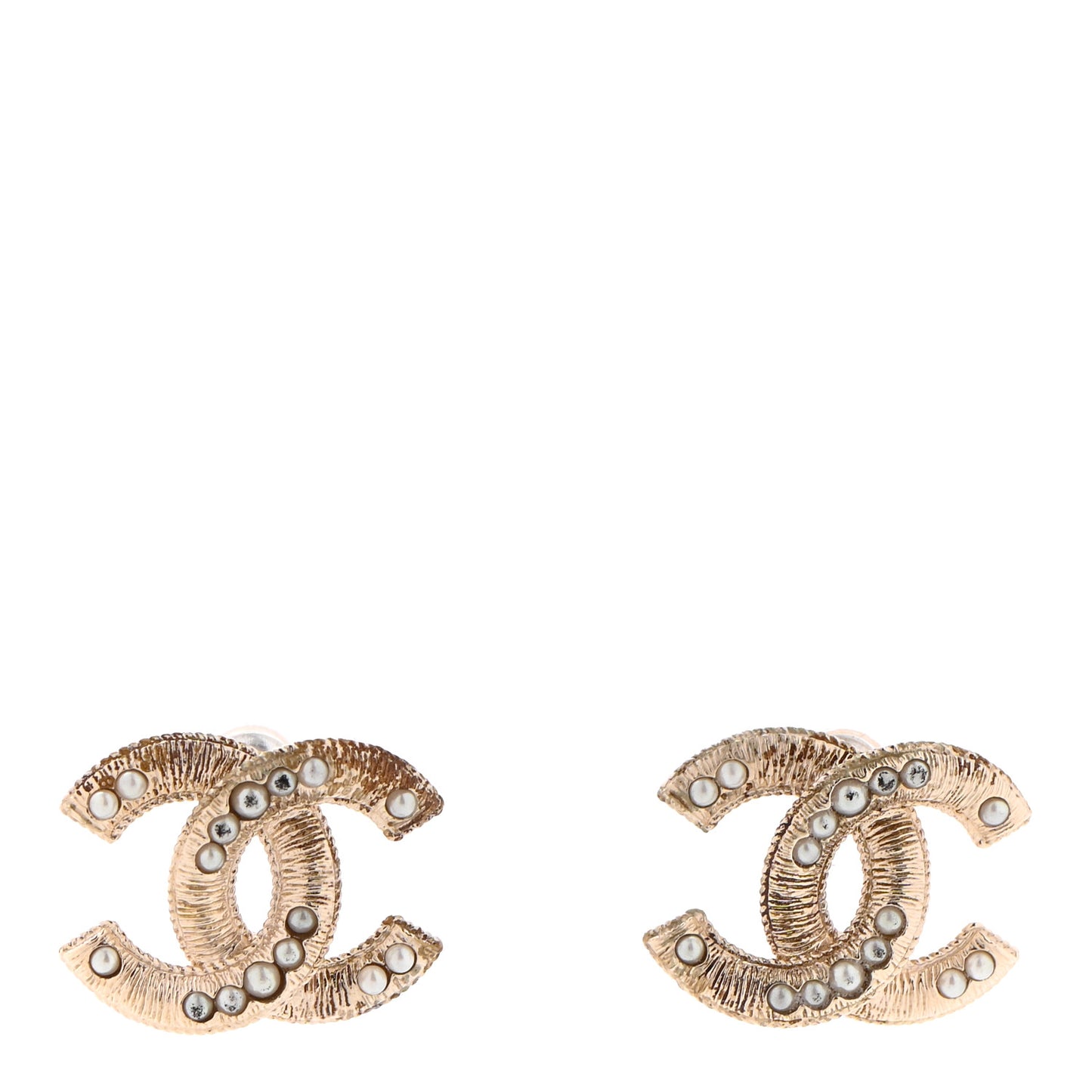 Pearl CC Earrings Gold