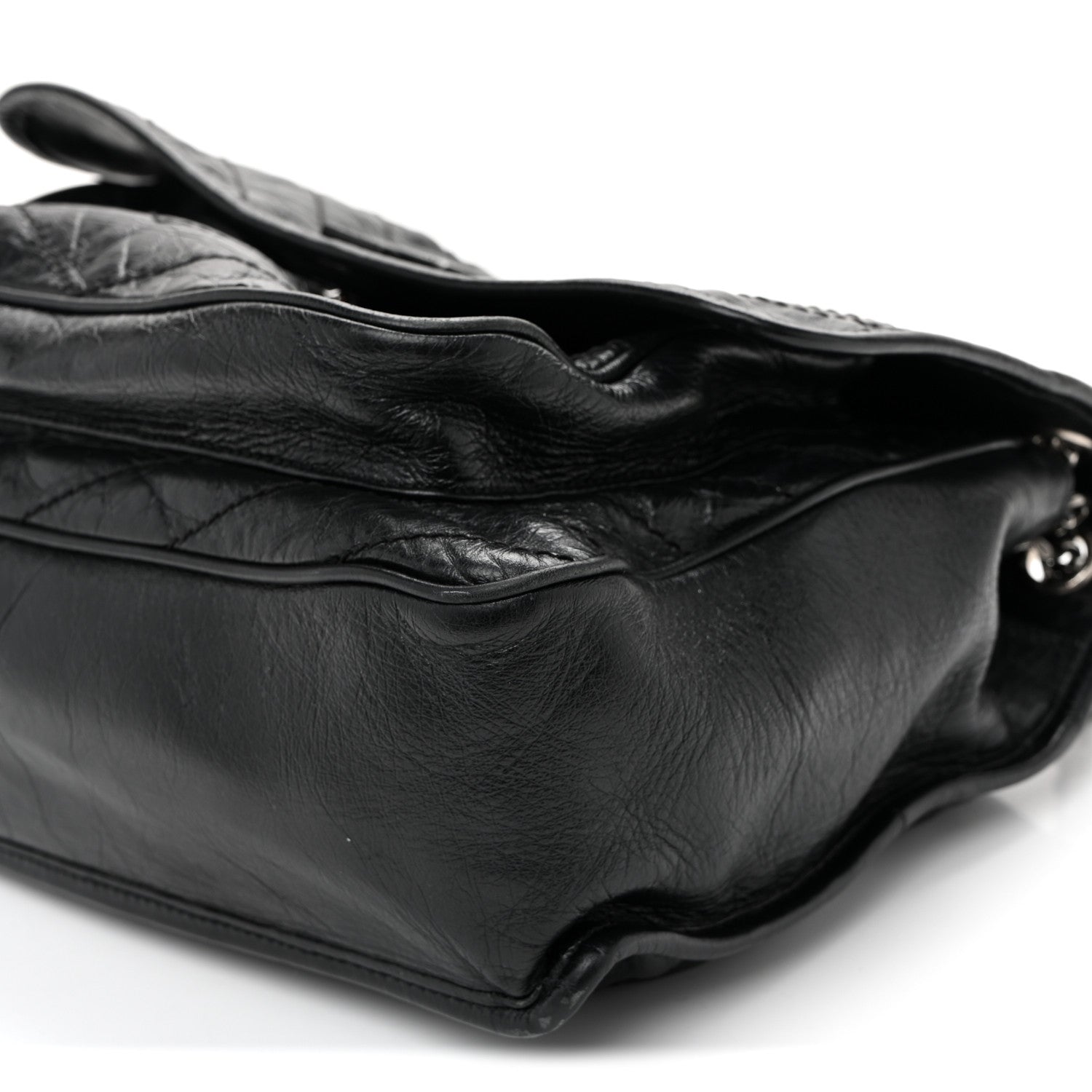 Saint Laurent Crinkled Calfskin Matelasse Monogram Large Niki Chain Satchel Black 11 of 11