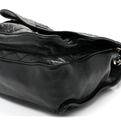 Saint Laurent Crinkled Calfskin Matelasse Monogram Large Niki Chain Satchel Black 11 of 11