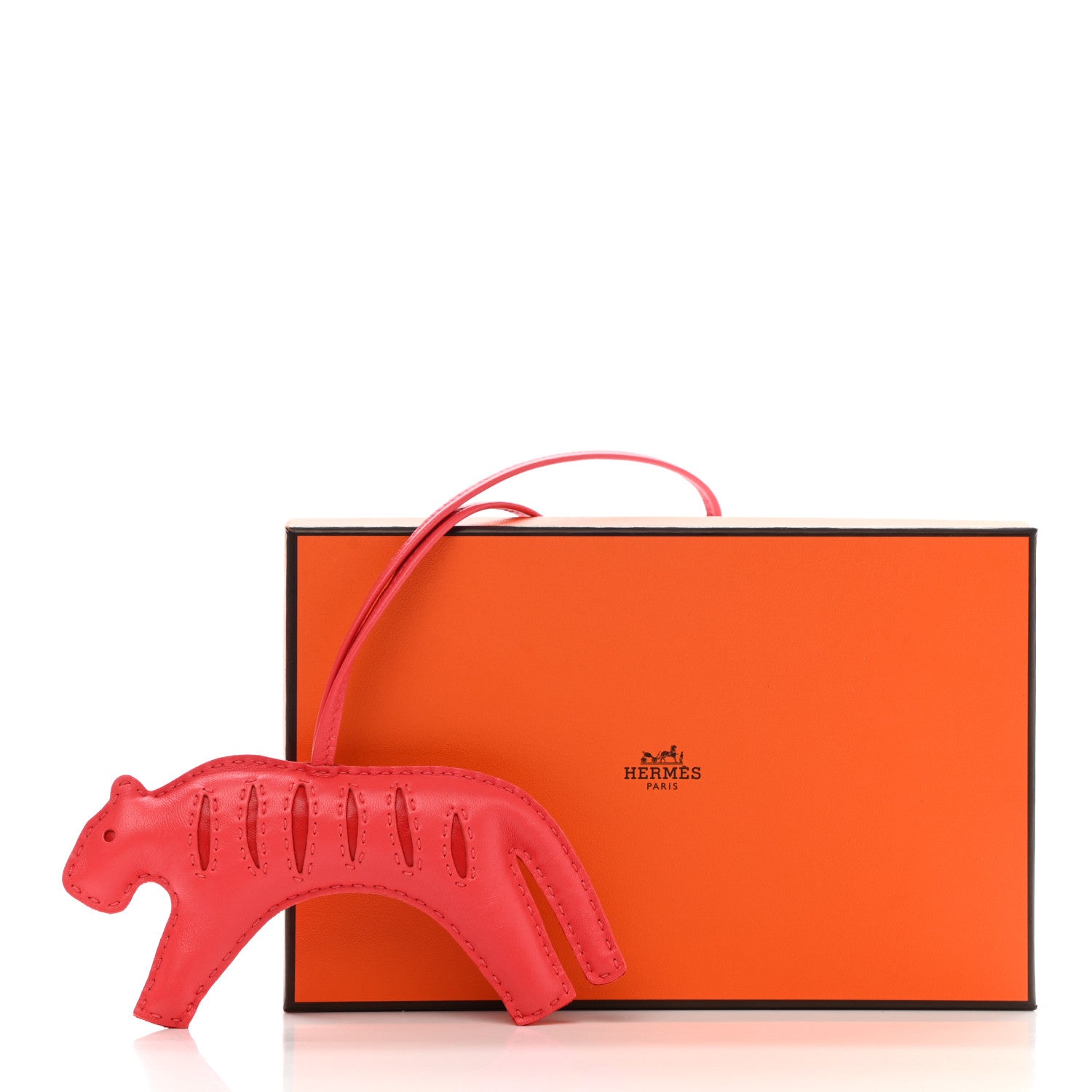 Hermes Milo Lambskin Rooroo Bag Charm Rose Texas Rouge Indien 4 of 5