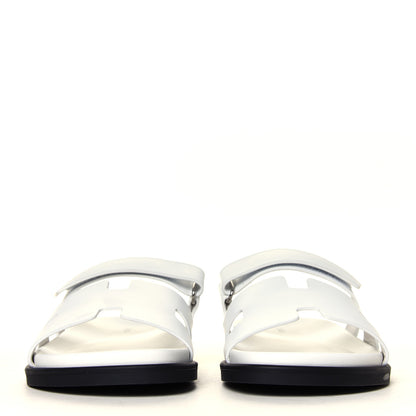 Hermes Calfskin Mens Chypre Sandals 44 White 4 of 6
