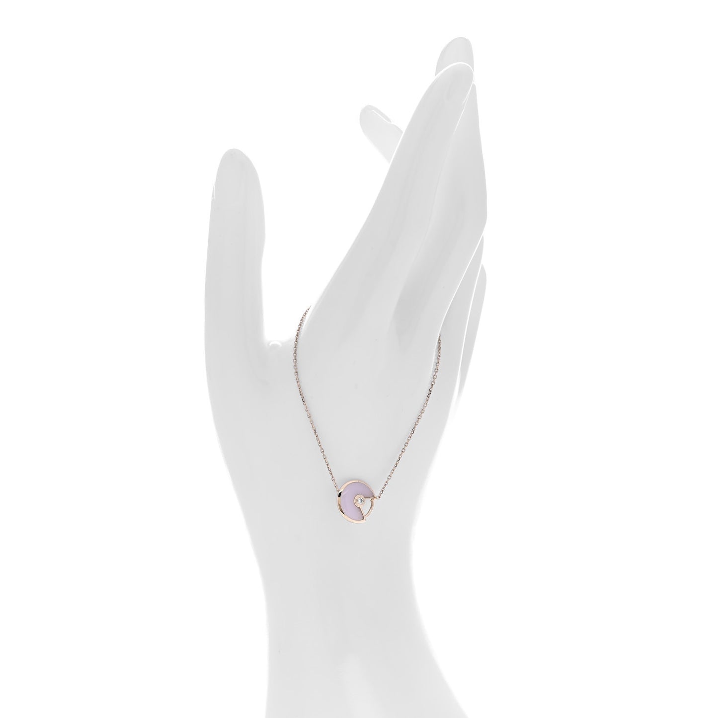 18K Pink Gold Diamond Pink Opal Amulette de Cartier Bracelet