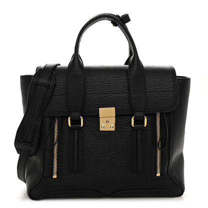 3.1 Phillip Lim Textured Calfskin Medium Pashli Satchel Black 1 of 9
