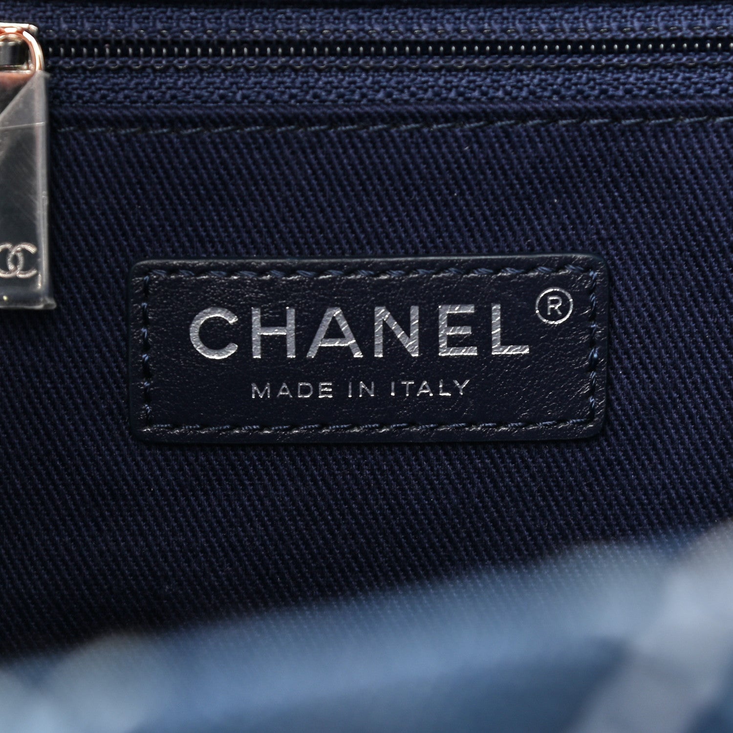 Chanel Denim Quilted Large Coco Handle Shopping Tote Blue 7 of 11