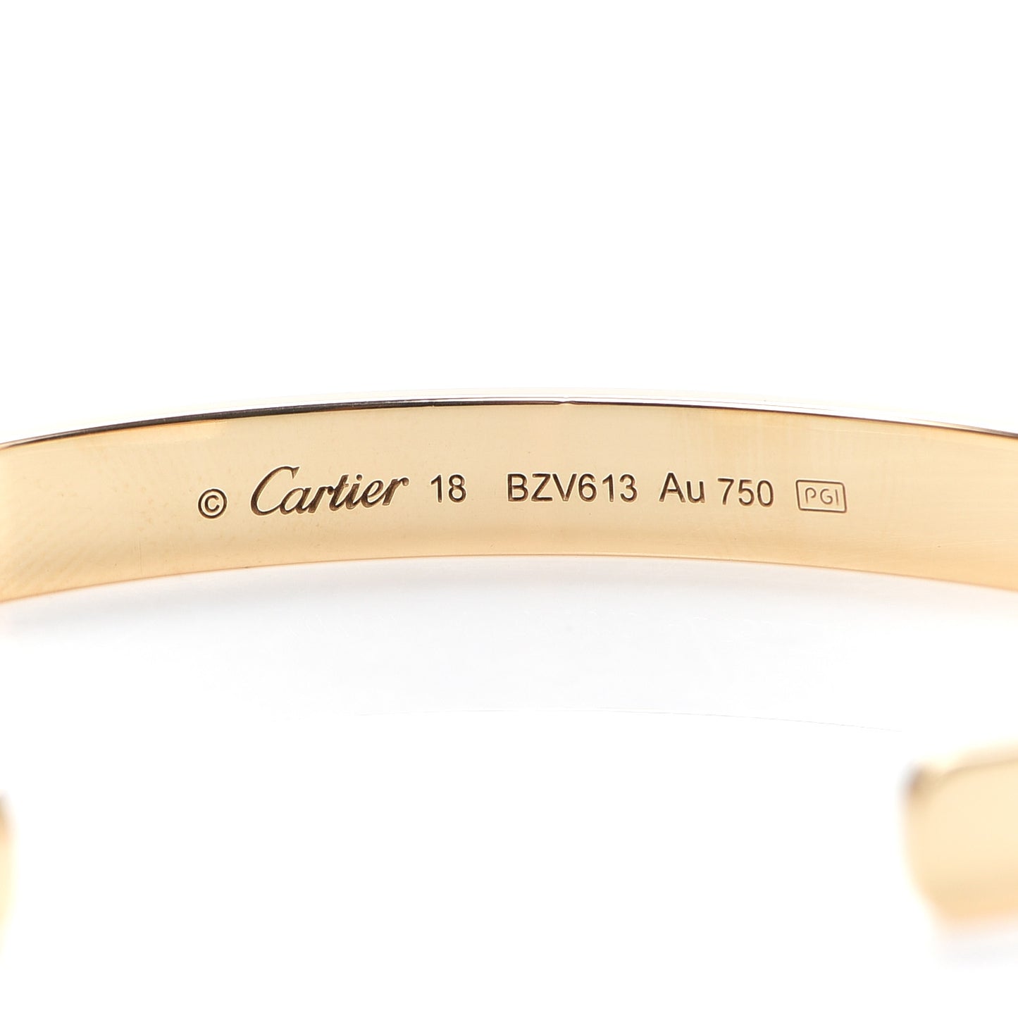 18K Yellow Gold LOVE Cuff Bracelet 18