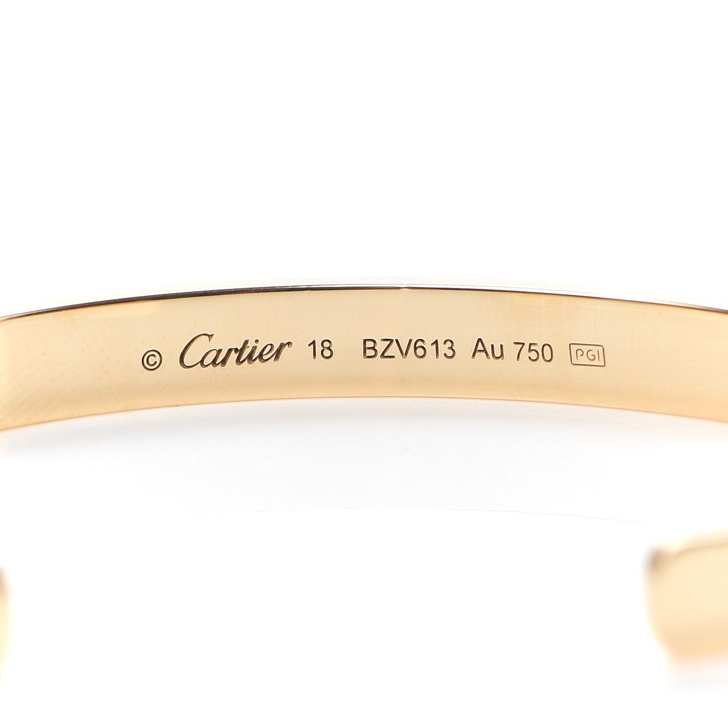 Cartier 18K Yellow Gold LOVE Cuff Bracelet 18 4 of 6