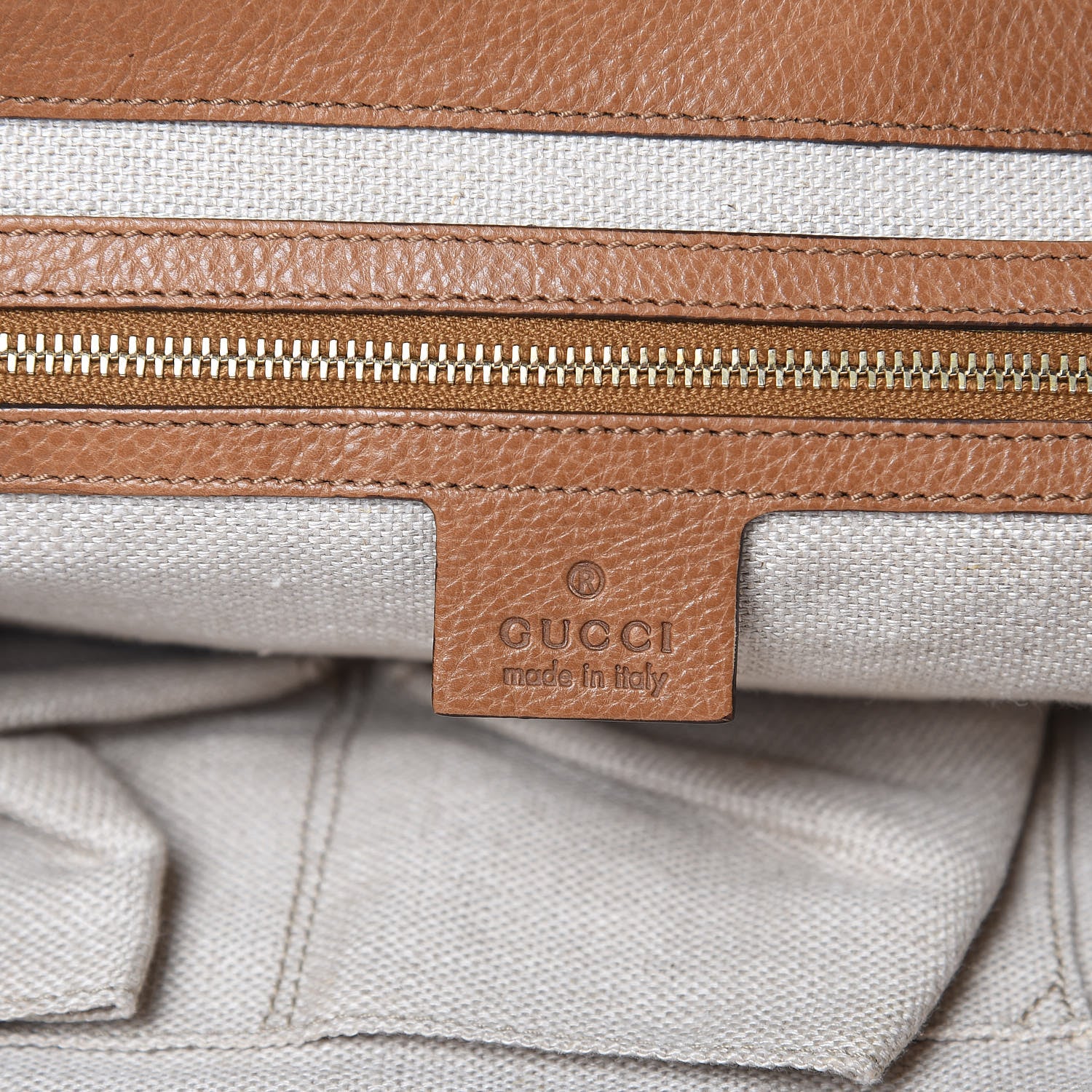 Gucci Pebbled Calfskin Marrakech Clutch Camel 6 of 15