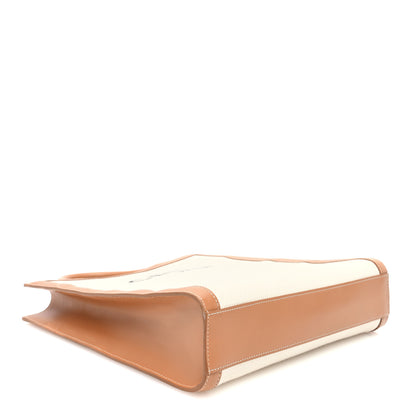 Celine Canvas Calfskin Logo Print Small Vertical Cabas Natural Tan 4 of 9