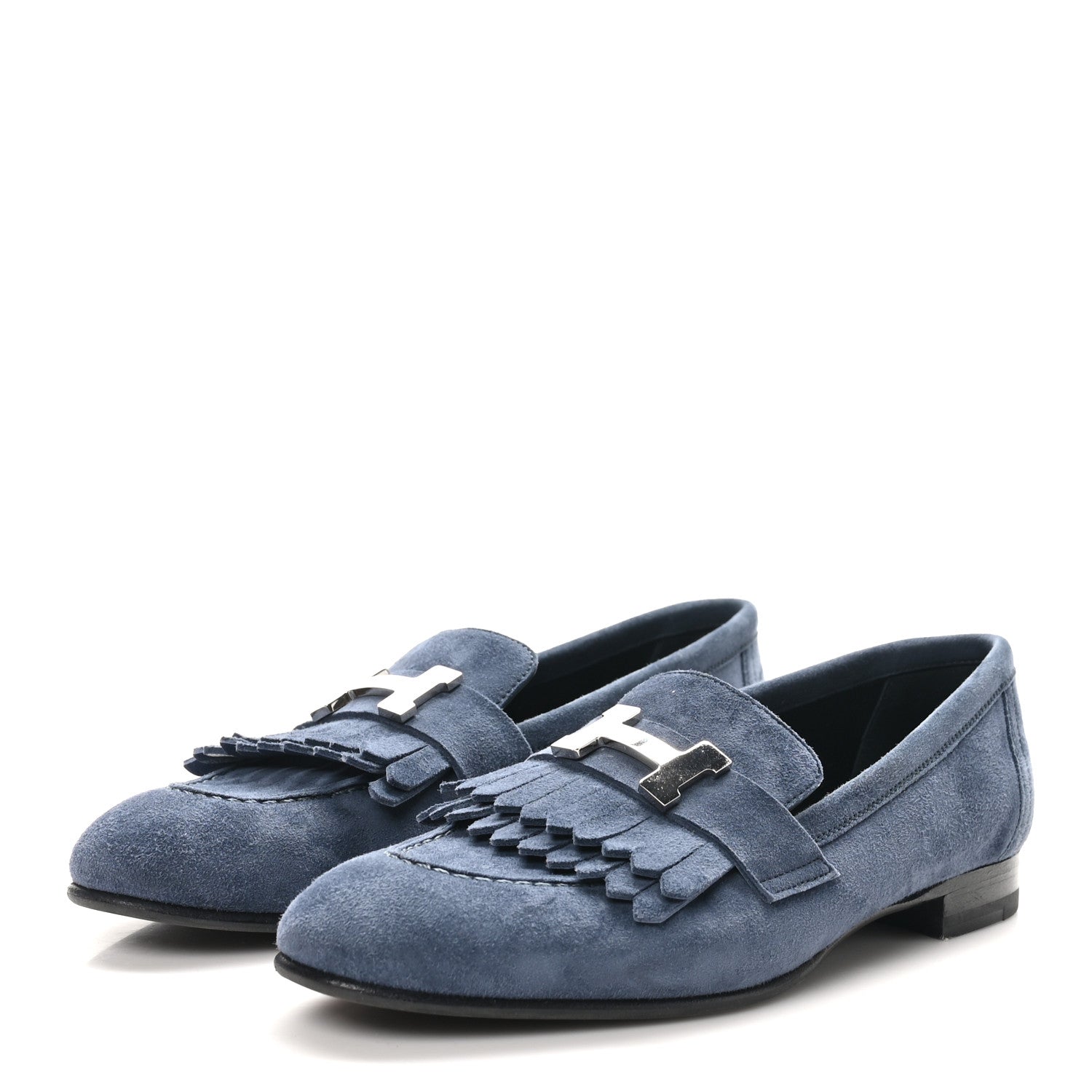 Hermes Suede Goatskin Womens Royal Loafers 35.5 Bleu Celeste 4 of 10