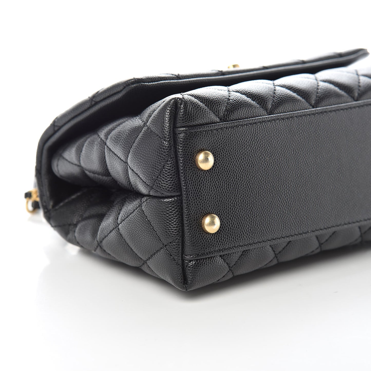 Caviar Quilted Mini Coco Handle Flap Black