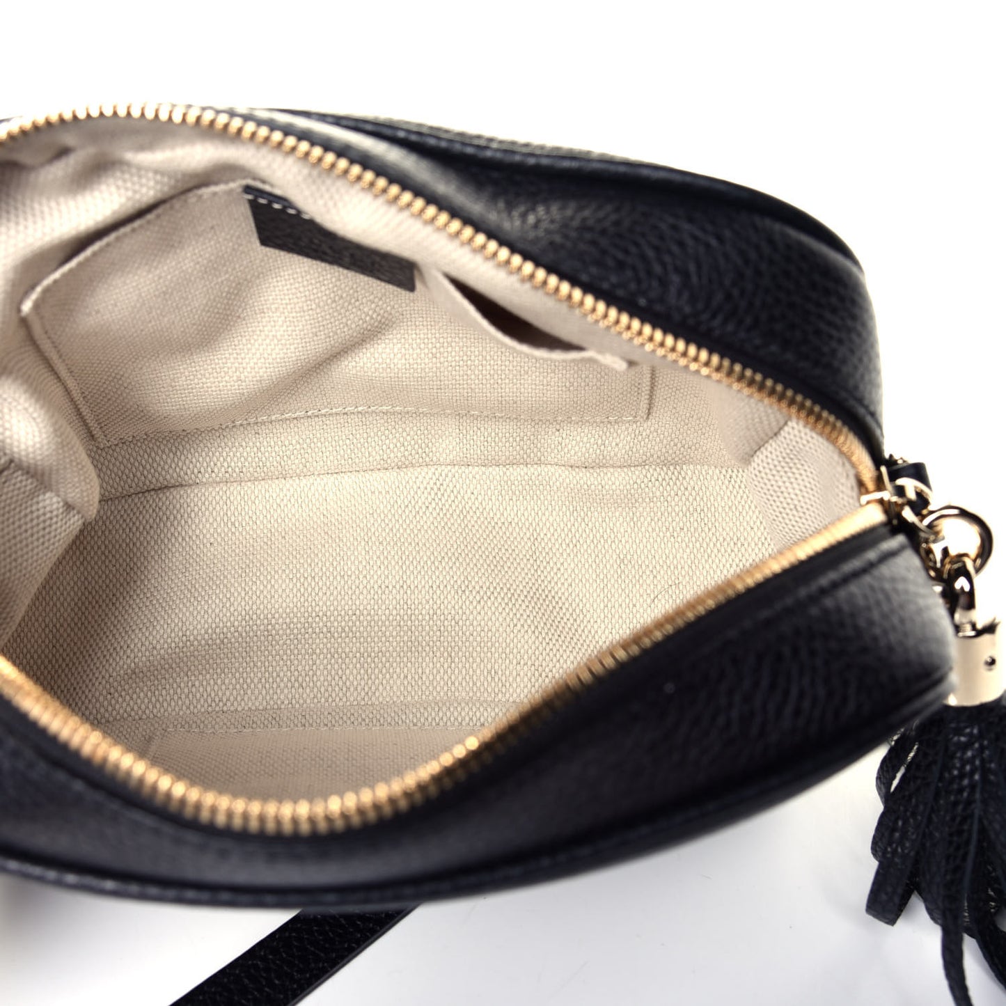 Pebbled Calfskin Small Soho Disco Bag Black
