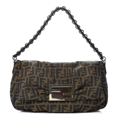 Fendi Zucca Patent Mia Shoulder Flap Tobacco 1 of 9