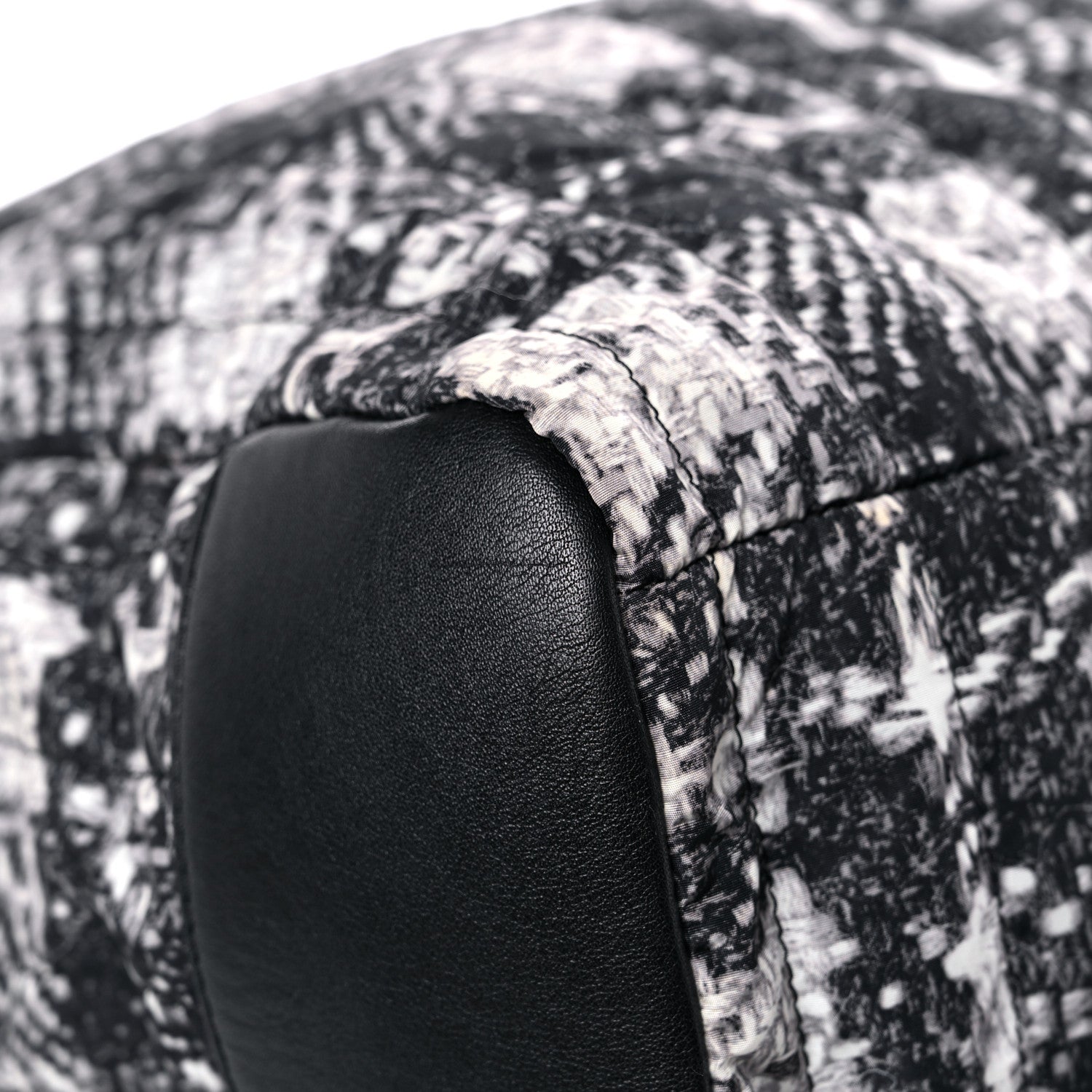 Chanel Lambskin Nylon Tweed Printed Tote Black White 10 of 11